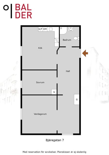 Flugan Bjäregatan 7 , 2 rok, lgh 3.jpg