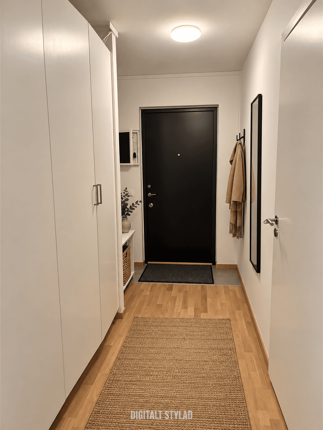 Skandinavisk hall med svart entrédörr.png