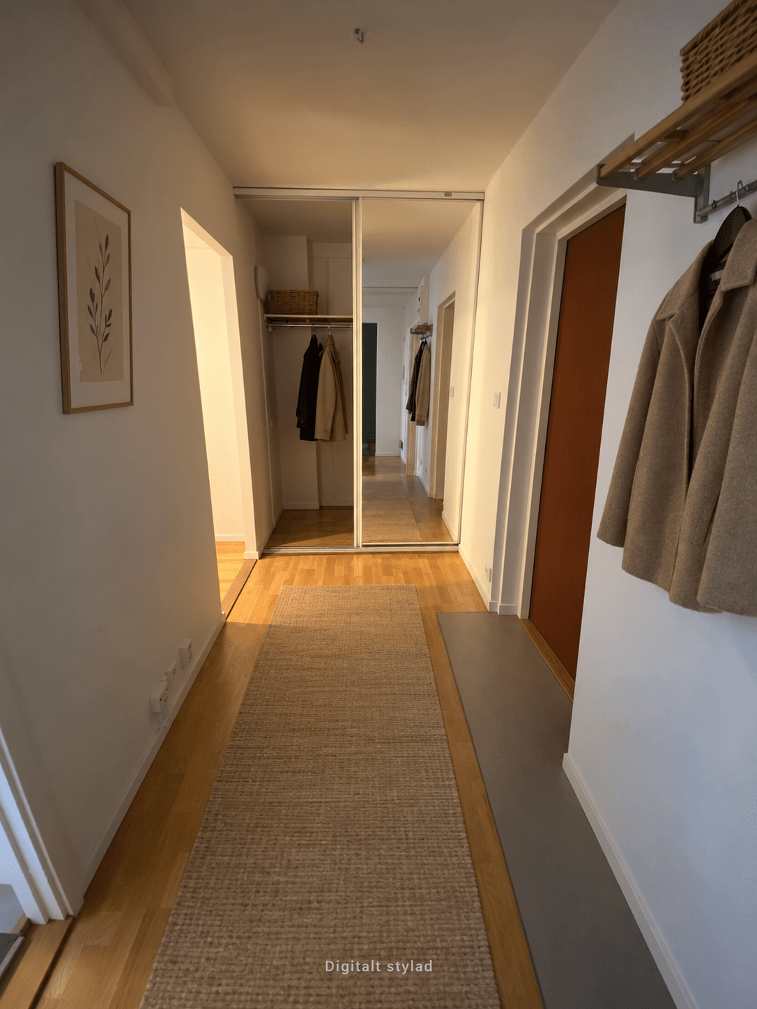 Stilren svensk hall med beige detaljer.png